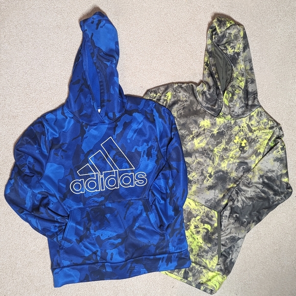 Under Armour Other - 2 Youth Medium M (10/12) Fleece Lined Hoodies - Adidas & Under Armour